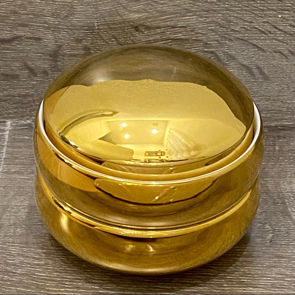 3-pc Porcelain Gold-tone Vanity Dish